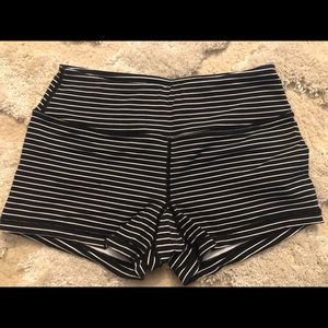 Women’s striped Savage barbell booty shorts- XS